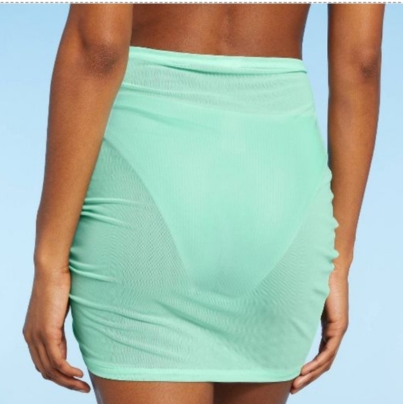 Xhilaration™ Tunneled Mesh Cover Up Skirt - Mint Green Size S - Picture 2 of 5